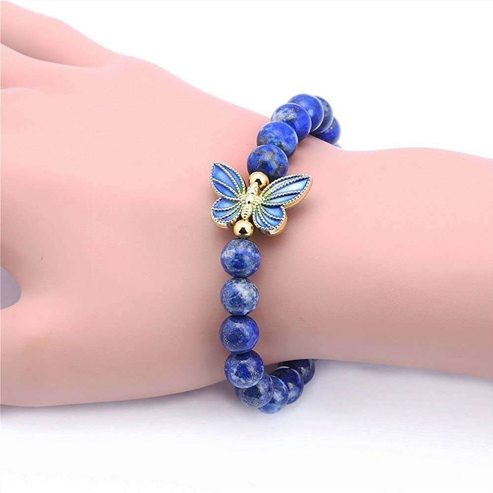 Wholesale 2PCS Butterfly Natural Stone Bracelet